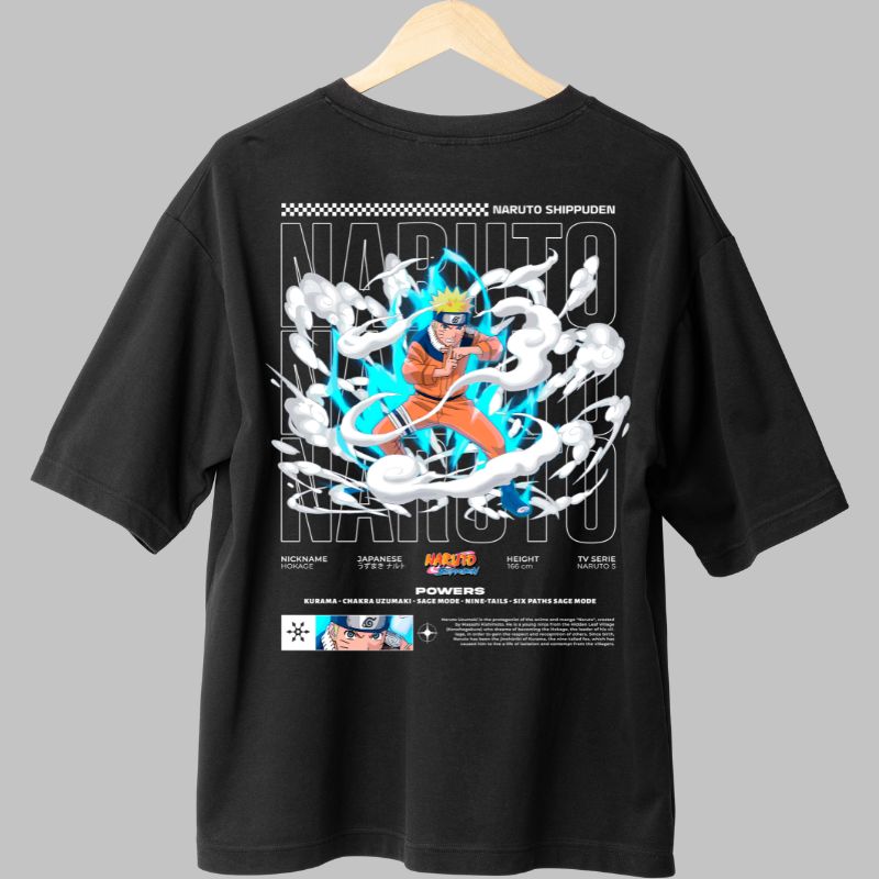 Tricou Naruto Powers negru spate