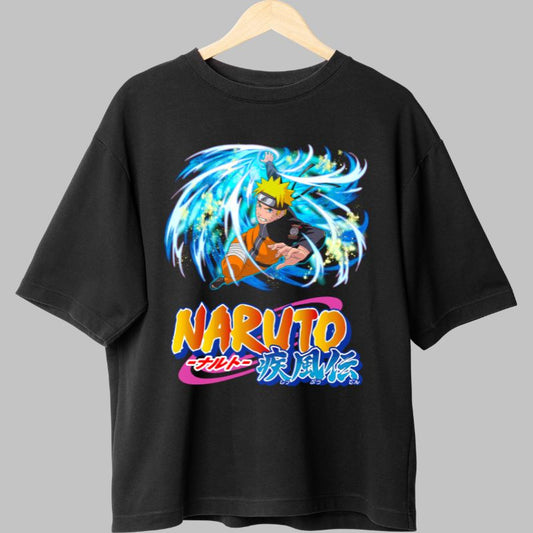 Tricou Naruto Rasengan Power negru fata