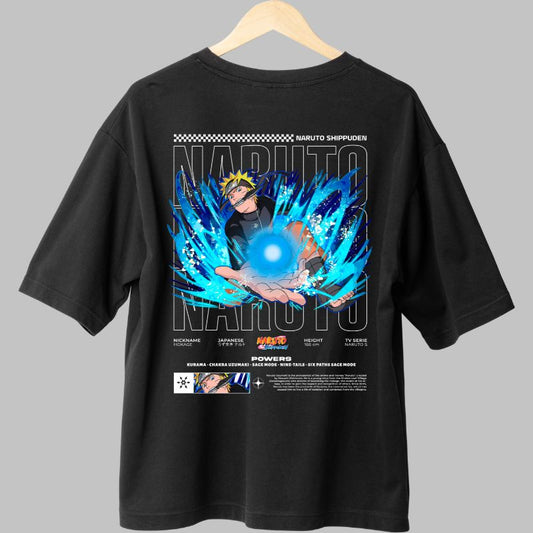Tricou Naruto Rasengan negru spate