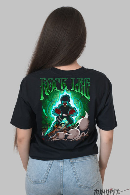 Tricou Naruto Rock Lee Angry dama negru spate