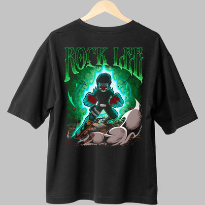 Tricou Naruto Rock Lee Angry negru spate
