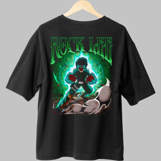 Tricou Naruto Rock Lee Angry negru spate
