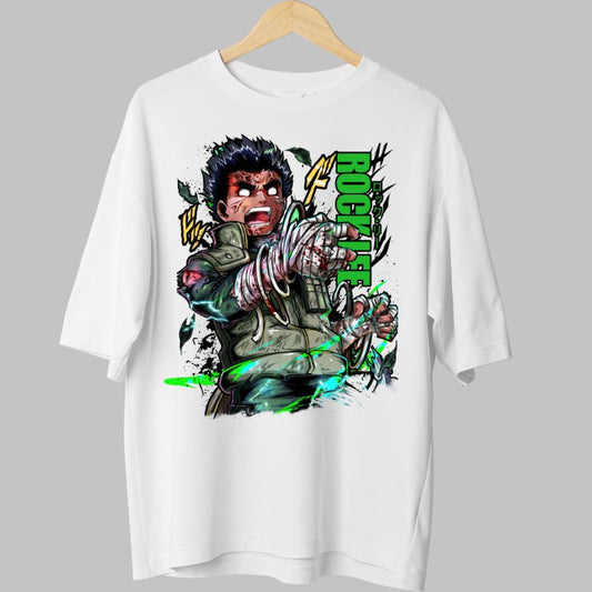 Tricou Naruto Rock Lee Injured alb fata