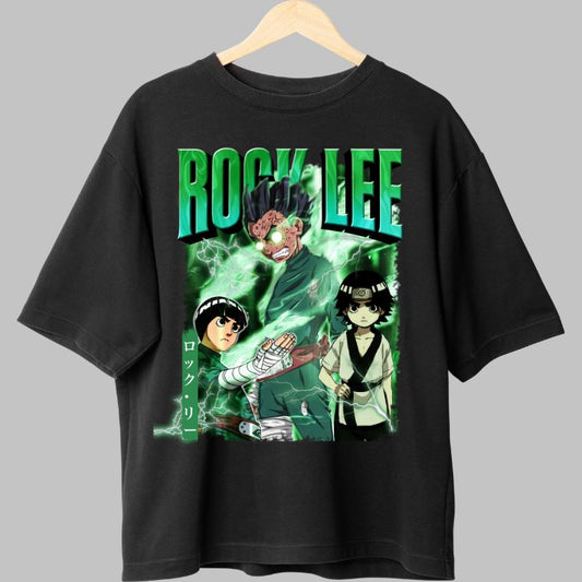 Tricou Naruto Rock Lee Trio negru fata