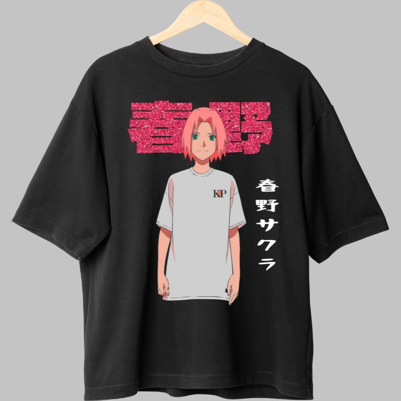 Tricou Naruto Sakura Uchiha negru fata
