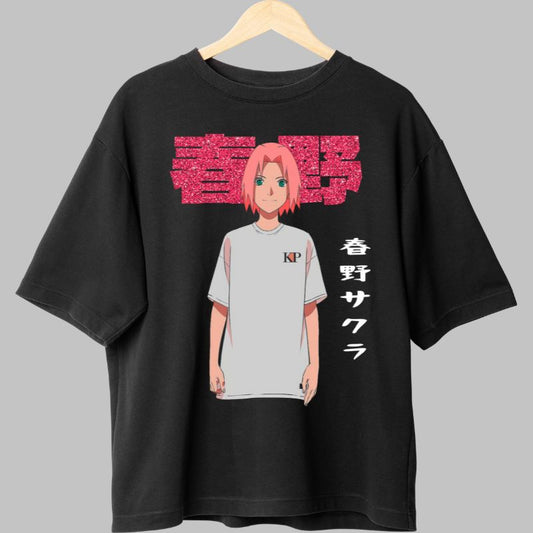 Tricou Naruto Sakura Uchiha negru fata