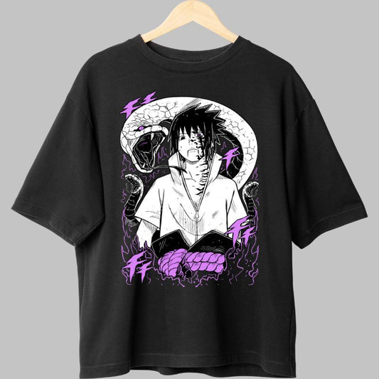 Tricou Naruto Sasuke Facing Destiny negru fata
