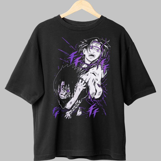 Tricou Naruto Sasuke Seal negru fata