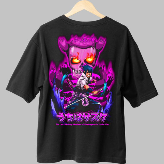 Tricou Naruto Sasuke in The Uchiha Clan negru spate