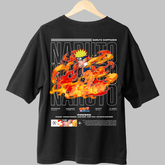 Tricou Naruto Six Paths Sage Mode negru spate