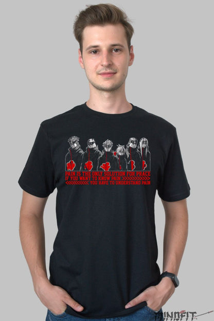Tricou Naruto Six Paths of Pain barbat negru fata