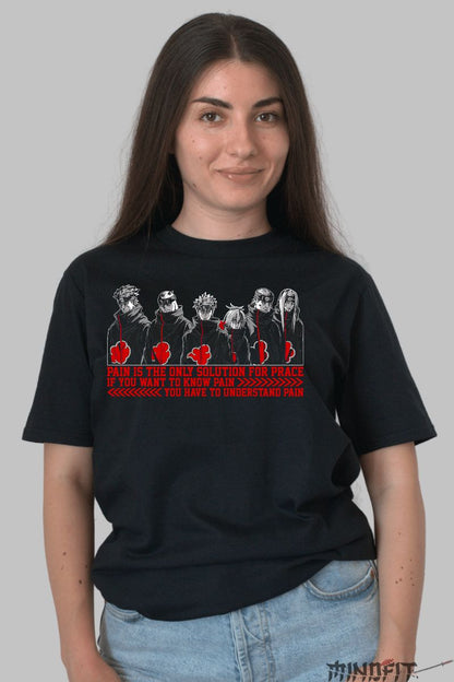 Tricou Naruto Six Paths of Pain dama negru fata