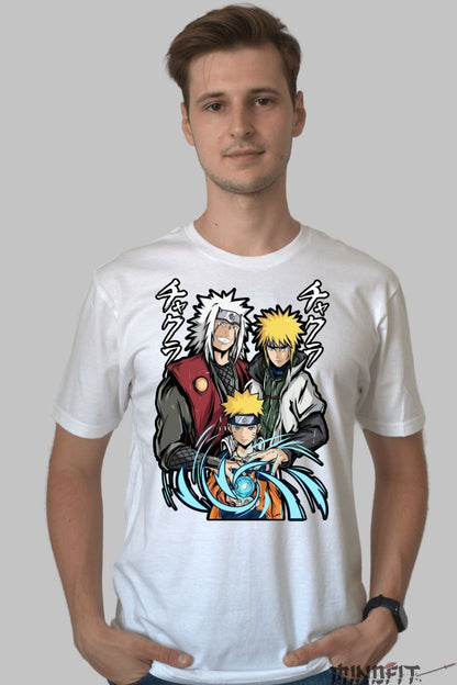Tricou Naruto Special Family barbat alb fata