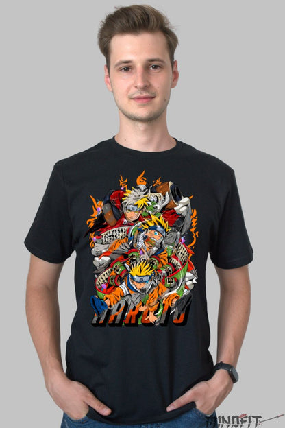Tricou Naruto The Secret  barbat negru fata