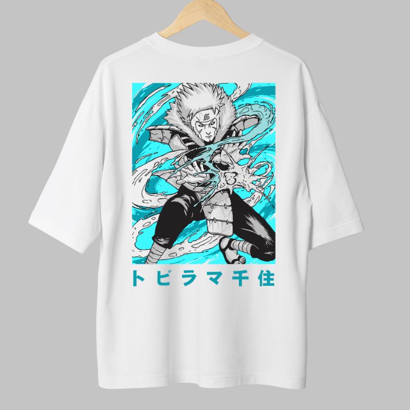 Tricou Naruto Tobirama Senju alb spate