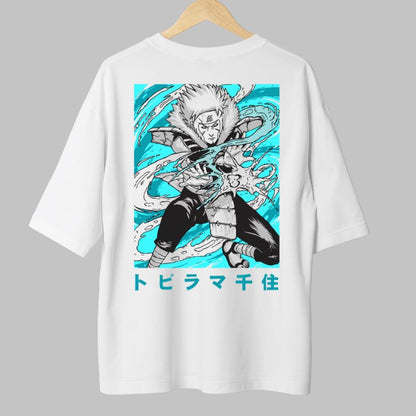 Tricou Naruto Tobirama Senju alb spate