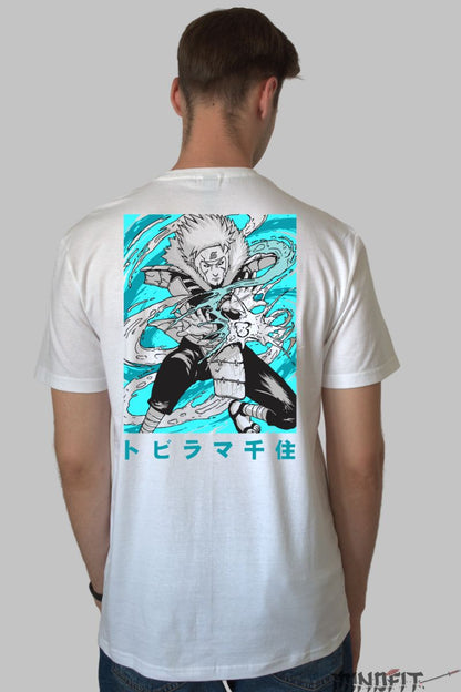 Tricou Naruto Tobirama Senju barbat alb spate