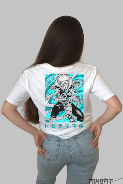 Tricou Naruto Tobirama Senju dama alb spate
