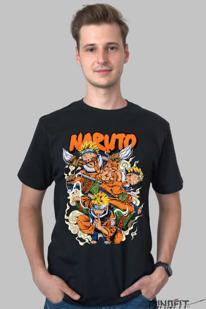 Tricou Naruto Unfiltered Energy barbat negru fata