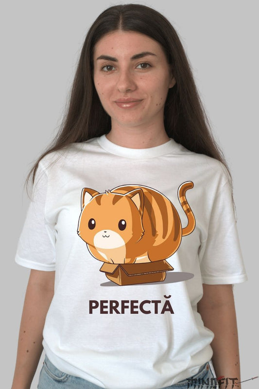 Tricou Pisica Grasa dama alb fata