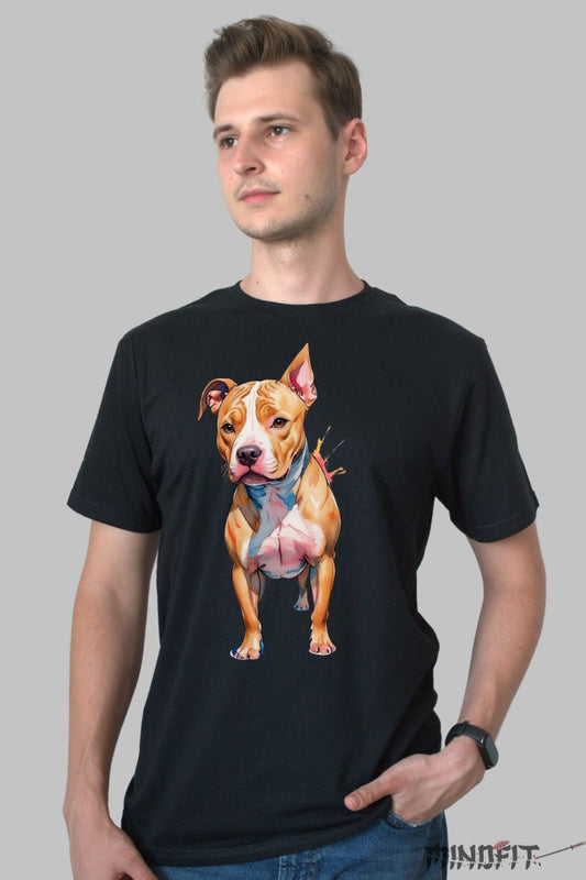 Tricou Pitbull Nostalgic barbat negru fata