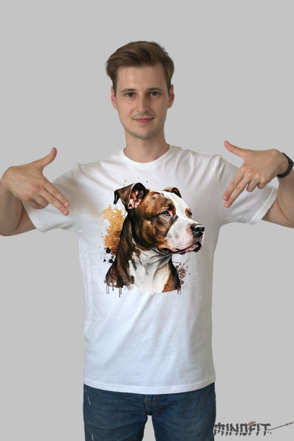 Tricou Pitbull Sfios barbat alb fata