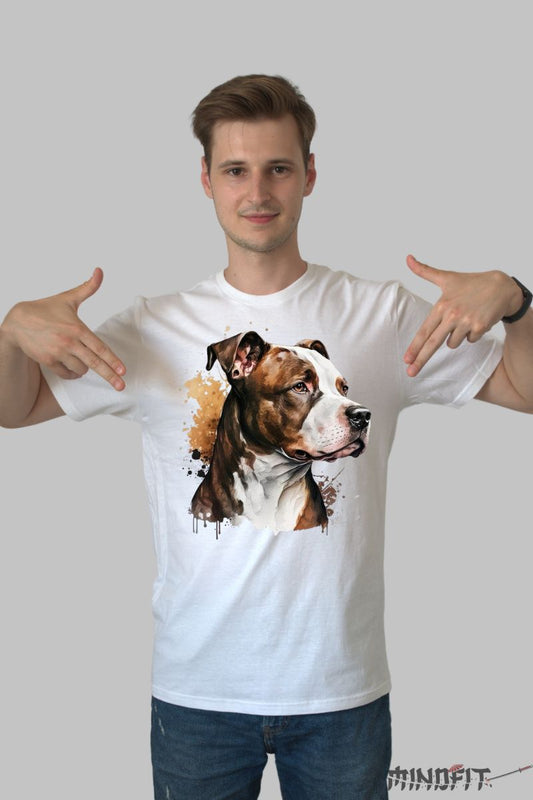Tricou Pitbull Sfios barbat alb fata