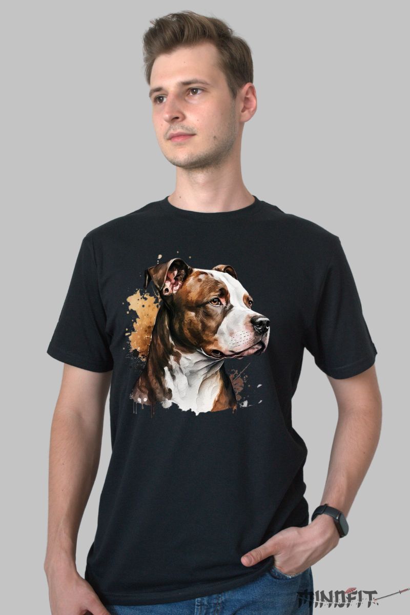 Tricou Pitbull Sfios barbat negru fata