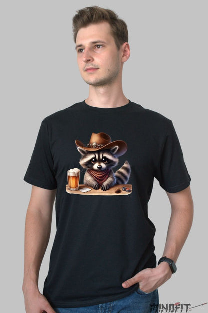 Tricou Raton Cawboy barbat negru fata