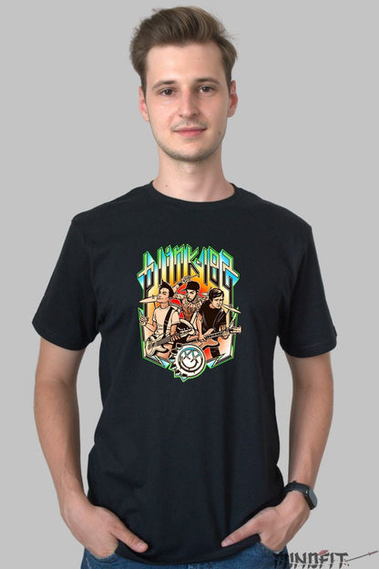 Tricou Rock Blink-182 Band Cartoon Style barbat negru