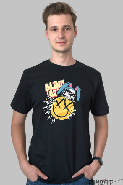 Tricou Rock Blink-182 Skull Smiley barbat negru