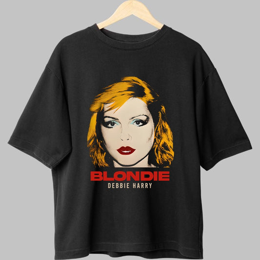 Tricou Rock Blondie Debbie Harry Portrait fata negru