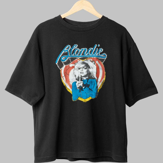 Tricou Rock Blondie Debbie Harry Retro Heart fata negru