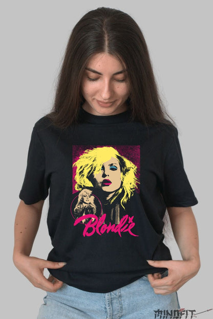Tricou Rock Blondie Neon Pop Art dama negru