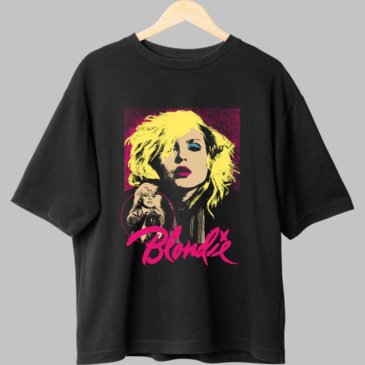 Tricou Rock Blondie Neon Pop Art fata negru