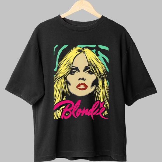 Tricou Rock Blondie Neon Pop Art fata negru