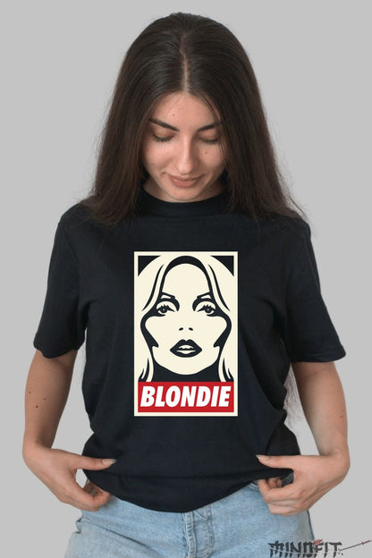 Tricou Rock Blondie Retro Poster Style dama negru