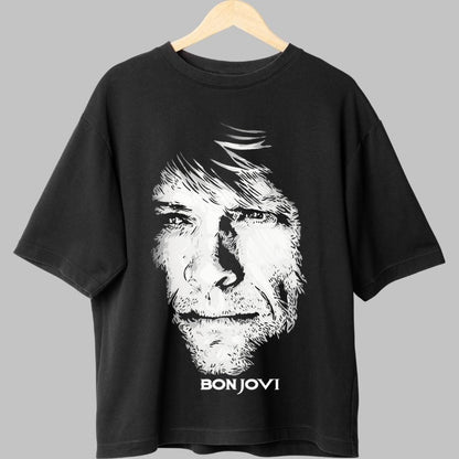Tricou Rock Bon Jovi Jon Portrait fata negru