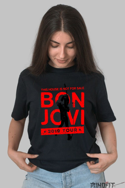 Tricou Rock Bon Jovi This House Is Not For Sale 2019 Tour dama negru