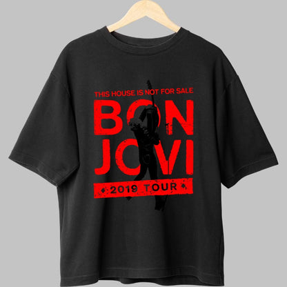Tricou Rock Bon Jovi This House Is Not For Sale 2019 Tour fata negru