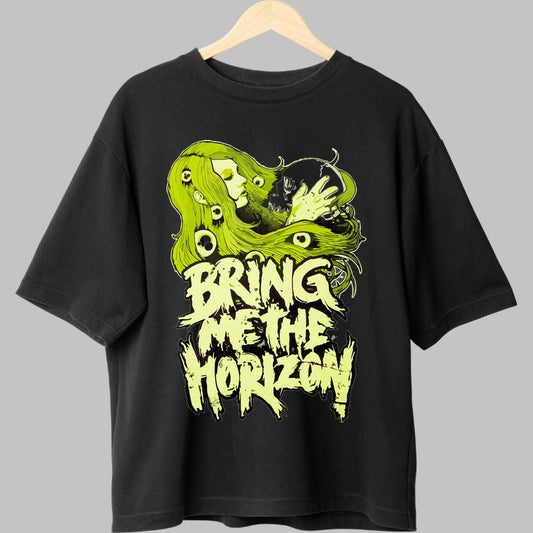 Tricou Rock Bring Me The Horizon Neon Vision fata negru