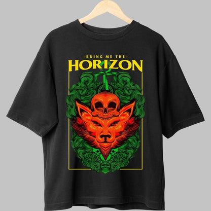 Tricou Rock Bring Me The Horizon Wolf Skull fata negru