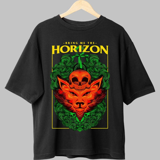Tricou Rock Bring Me The Horizon Wolf Skull fata negru