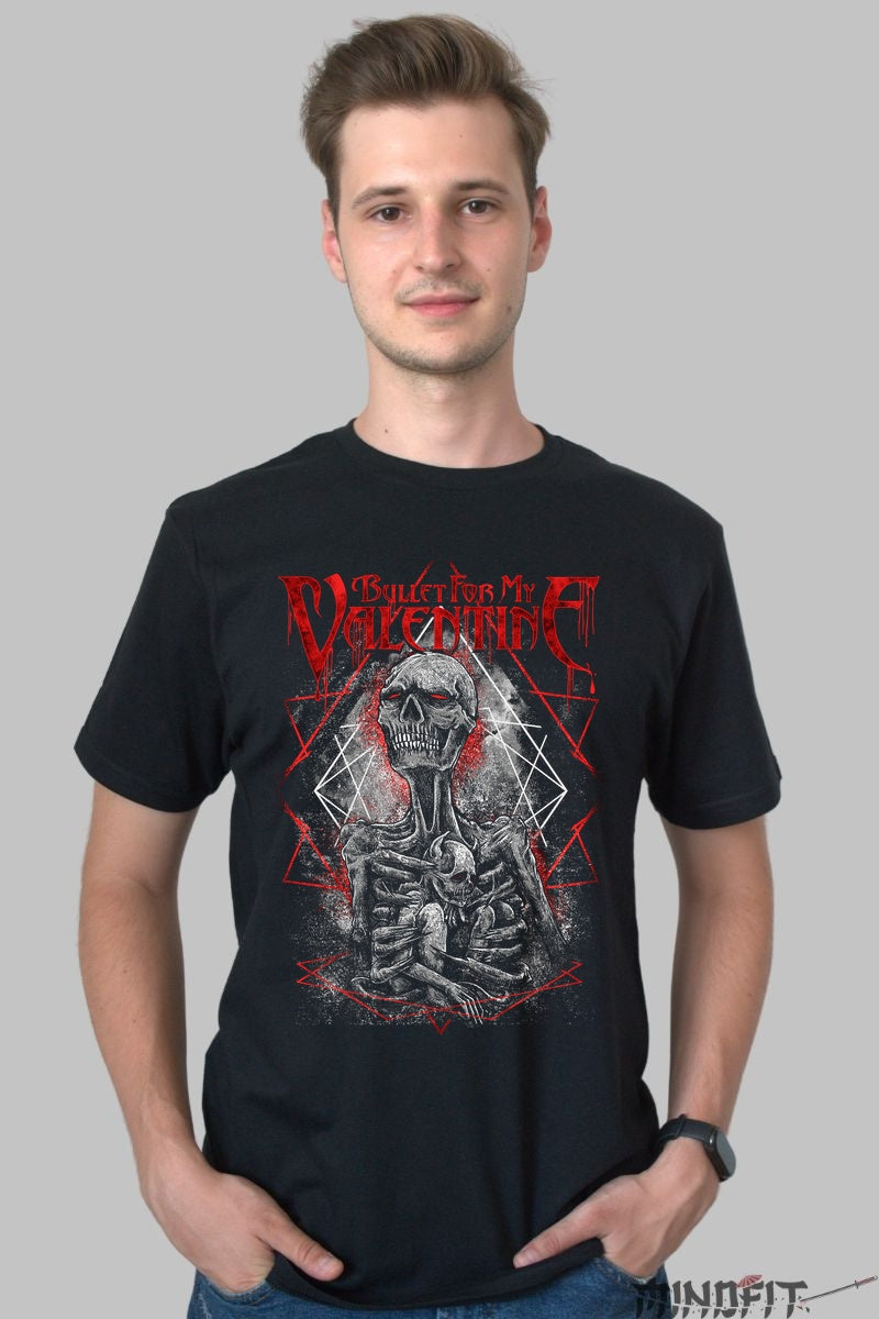 Tricou Rock Bullet For My Valentine Skeleton Geometry barbat negru