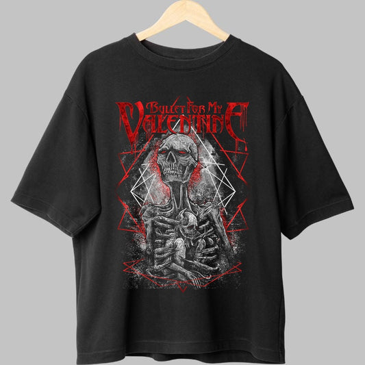 Tricou Rock Bullet For My Valentine Skeleton Geometry fata negru