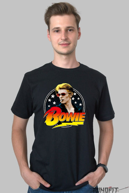 Tricou Rock David Bowie Retro Stars barbat negru