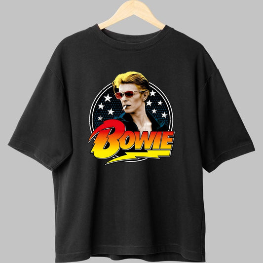 Tricou Rock David Bowie Retro Stars fata negru