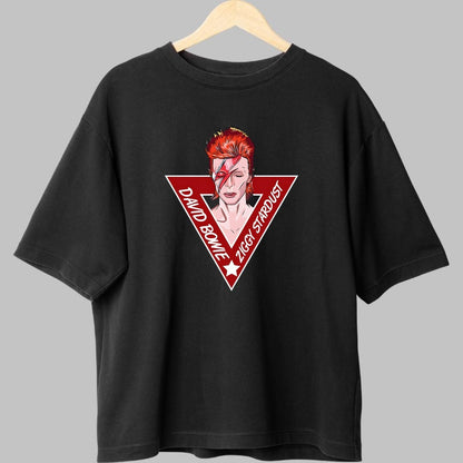 Tricou Rock David Bowie Ziggy Stardust fata negru