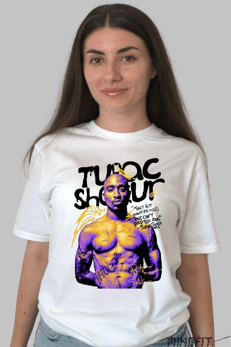 Tricou Tupac Outlaw dama alb fata