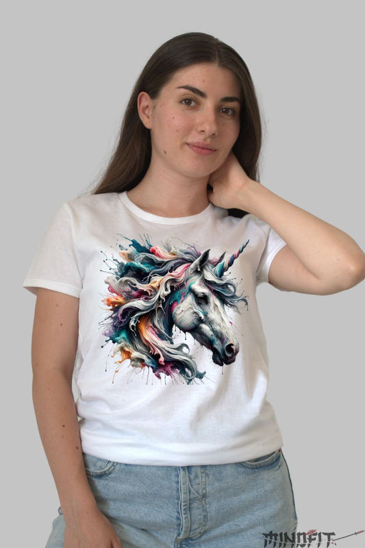 Tricou Unicorn Dama Nonconformist dama alb fata